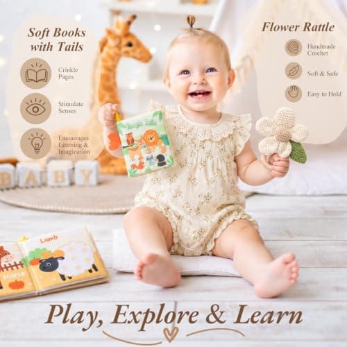 Baby Shower Gifts Set with a 0–6M Romper,39-Inch Swaddle,Sensory Books,Bunny Toy,Parent Mugs & Gift Basket Baby Girl Gift Basket,Newborn Baby Girl & New Parents Gift,New Mom Gifts B0H7WPNR2K