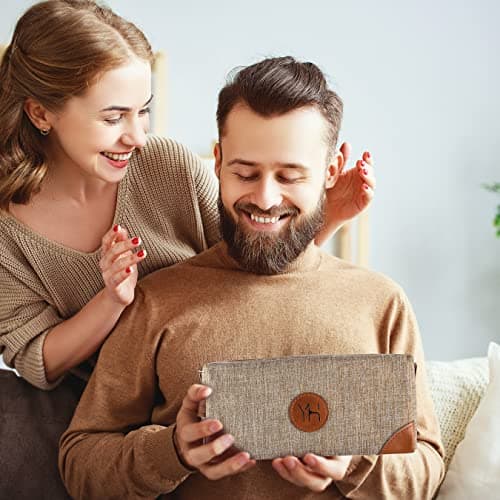 Mens Bath and Body Gift Set - Musk and Blonde Woods - Luxury Christmas, Birthday, Fathers Day Gifts From Daughter, Wife, Son For Dad, Husband - Relaxing Spa Kit for Him in Toiletry Bag