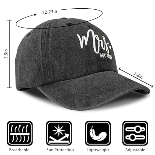 Mr and Mrs Hats for Wedding Gifts, Engagement Anniversary Honeymoon Gifts for Newlyweds Couples Baseball Cap