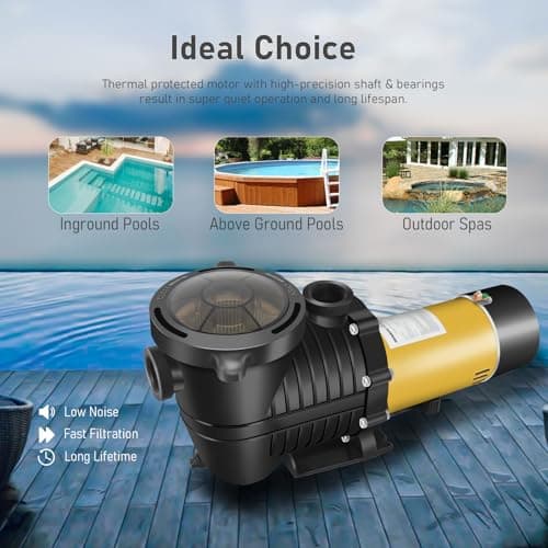 2.0HP Two Speed Energy Saving Pool Pump for In/Above Ground Pools - 230Vac 6600/2640GPH - Swimming Pool Motor with 1.25" & 1.5" & 2.0" pipe adapters - Centrifugal pumps