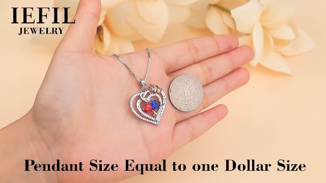 Iefil Christmas Gifts for Wife Women - 925 Sterling Silver Double Birthstone Necklace, Anniversary Birthday Gifts for Women, Jewelry Gift for Wife Girlfriend Mom Her