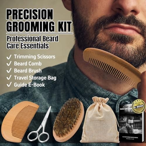 XIKEZAN Beard Kit for Men Grooming & Care w/Beard Conditioner, Wash, Oil, Balm, Brush, Comb,Birthday Fathers Valentines Gifts for Men Him Dad Husband Boyfriend Christmas Gifts Mens Stocking Stuffers