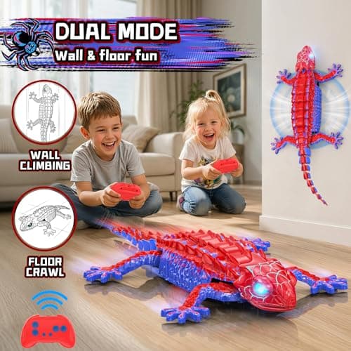 360° Rotating RC Stunt Car with Light, Wall Crawler Lizard Toys for 3-12 Year Old Boys Girls Kids Toys RC Wall Climbing Gecko, Rechargeable Remote Control Robot for Kids B0GYWVLG6M