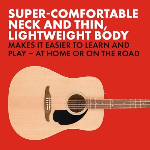 Fender California Debut Redondo Series Acoustic Guitar, Beginner Guitar, 2-Year Warranty, Natural