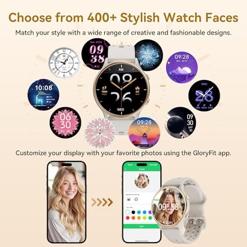 KEEPONFIT Smart Watches for Women, Fitness Tracker with Heart Rate & SpO2 Monitor, IP67 Waterproof Activity Tracker for Men & Women, Smart Watch for Android Phones and iPhone Compatible (Gray)