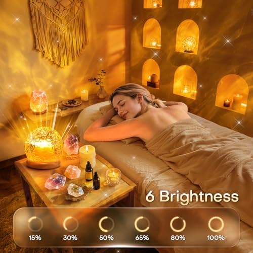 3-in-1 Sunset/Ocean/Northern, Remote, 6 Brightness, 1 Hr Timer, Made of Glass & Wood, Bedroom, Bathroom, Dorm,Halloween Light Ambient Lighting, 16 Colors Led Lights for Bedroom, Gift Ideas, Room Decor B0DG92NWYG