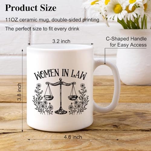 XQLZY Women In Law Mug, Funny Lawyers Coffee Cup, Birthday Gifts for Attorney Future Lawyer Assistant, Graduation Gifts for Law Sshool Student, New Job Present for Colleagues Friends Sister B0F1BJ9YK9