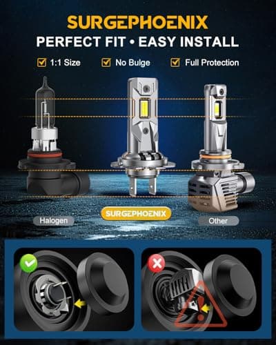 H7 Light Bulbs, 50000LM Super Brighter, 1:1 Mini Size,6500K Cool White Tail Light Covers H7 Fog Light Bulbs or Off Road Light Pack of 2