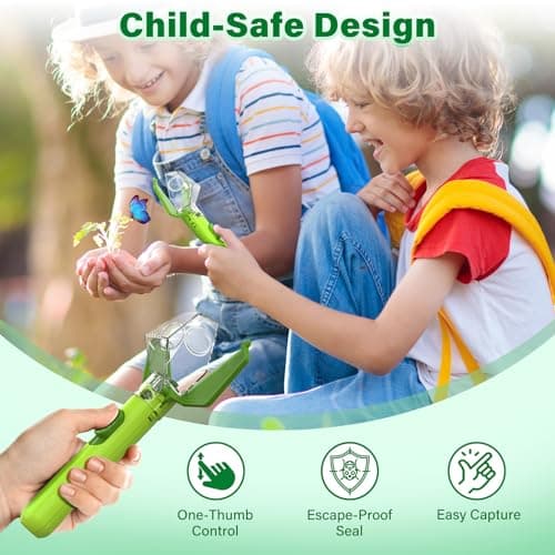 Bug Catcher for Kids, Insect Trap Kit with 6X Magnifier Glass - STEM Educational Exploration Tool for Indoor and Outdoor,Christmas Birthday Gifts Toys for Adults, Boys, and Girls, Green