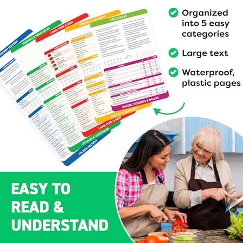 Air Fryer Cheat Sheet Magnets Cooking Guide Booklet - Air Fryer Cookbooks - Air Fryer Liners - Air Fryers Kitchen Gifts Gadgets 2025 - Air Fryer Accessories - Air Fryer Cooking Guide