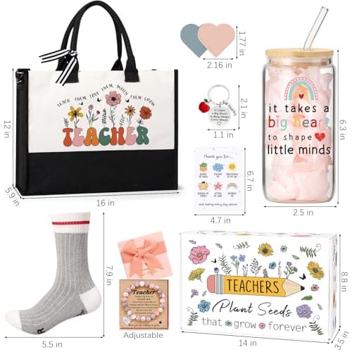 UAREHIBY Teacher Appreciation Gifts for Women with Tote Bag,Back To School Gift,Thank You Teacher Gifts from Student