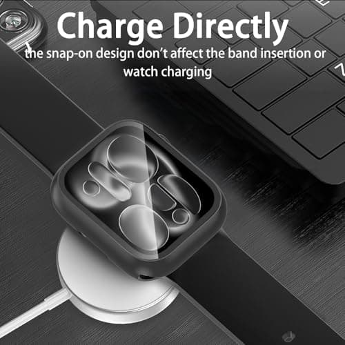[6 Pack] Case for Apple Watch SE 3/SE 2nd Gen Series 6 5 4 SE 44mm Screen Protector with Ultra-Thin Tempered Glass, Full Coverage Anti-Scratch Hard Face Cover for iWatch 44 mm