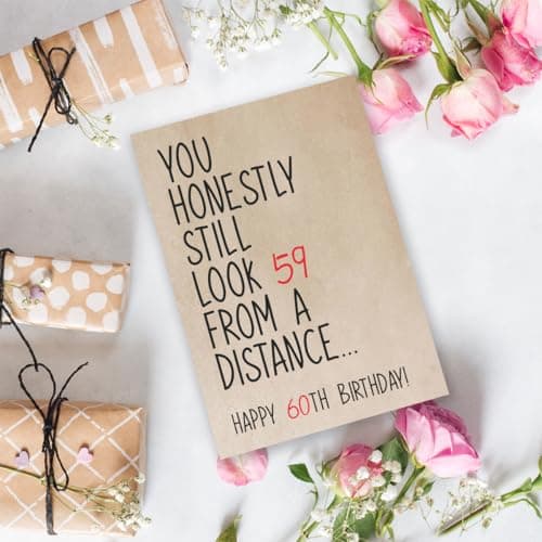 Funny 60 Year Old Birthday Card, Humorous 60th Birthday Card for Dad Mom Husband Wife Grandpa Grandma Friend, Ideal Born In 1965 Card for Him Her