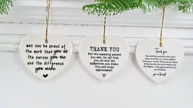 Jocidea Thank You Keepsake Gift for Friend - Heart Christmas Ornament - Gift to Say Thanks - Friend Appreciation Gift - You're the B0CGWSDTGH