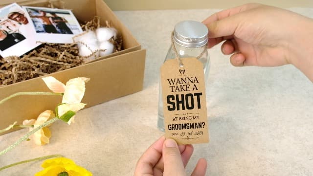 wedding groomsmen gifts, take shot tags Groomsmen Proposal Gift, 8 Will You Be My Groomsman Cards, 2 Best Man Card B0D6GL9WCH