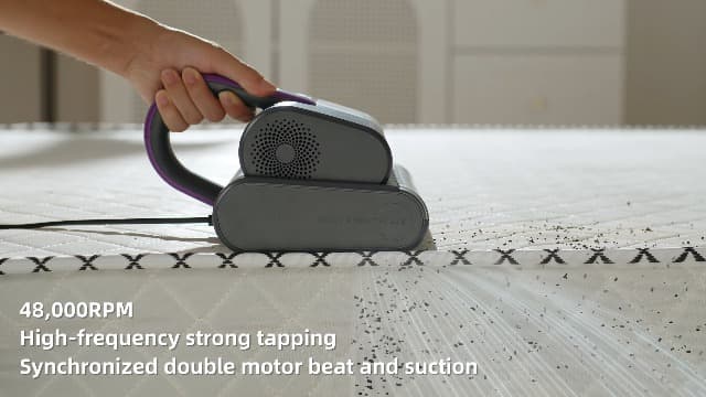 Bear Mattress Vacuum Cleaner, Bed Vacuum Cleaner with 253.7nm UV-C Light, 140°F Heat, HEPA Filter, 15Kpa Strong Suction Versatile Handheld Vacuums for Bed, Sofa, Couch, Dust & Pet Hair(Corded)