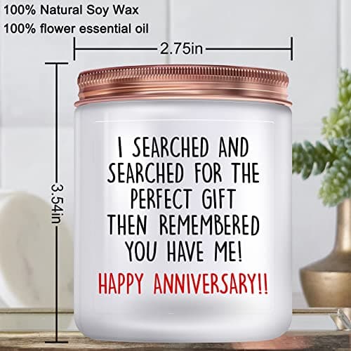Happy Anniversary Candles Gifts for Her Him Couple- 1, 2, 5, One Year Anniversary Romantic Gifts for Wife Husband Girlfriend Boyfriend