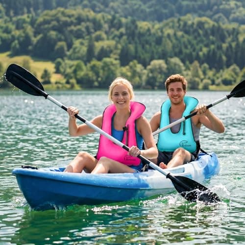 Rrtizan Snorkel Vest, Adults Portable Inflatable Swim Vest Jackets for Snorkeling Swimming Diving Safety Load up to 220 Ibs