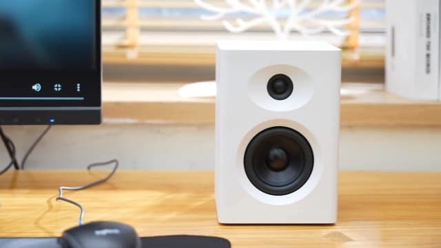 Computer Speakers for Desktop PC, 60W Bluetooth 5.3 Stereo 2.0 System with Bass, Compact Powered Bookshelf Speakers for Office, Monitors, Laptop, Gaming, TV, Gifts (White, Pair)