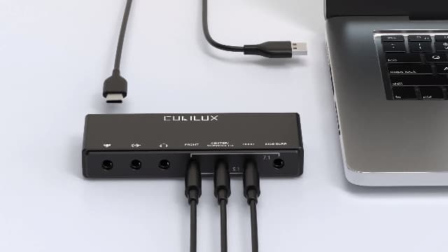 Cubilux 7.1 USB Surround Sound Card- 48KHz-384KHz Sample Rate for Headphones, Full Aluminum Alloy USB A External Sound Card for Laptop PC-Supports Line-in & Stereo Mic in