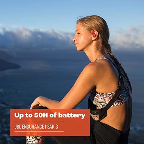 JBL Endurance Peak 3 - Dust and Water Proof (IP68) True Wireless Active Earbuds, JBL Pure Bass Sound, Up to 50 Total Hours of Playback with Speed Charge, Ambient Aware & Talk Thru (Black)