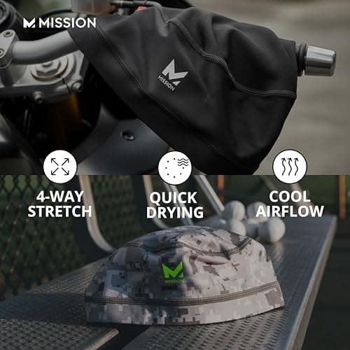 MISSION Cooling Helmet Liner - Lightweight & Breathable - Cools Up to 2 Hours - UPF 50 Sun Protection - Machine Washable