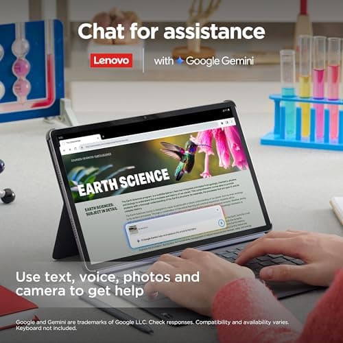 Lenovo Idea Tab Pro with Google Gemini - Student Tablet - 12.7” 3K LCD Display - 8 GB Memory - 128 GB Storage - MediaTek Dimensity 8300 - Includes Pen and Folio Case