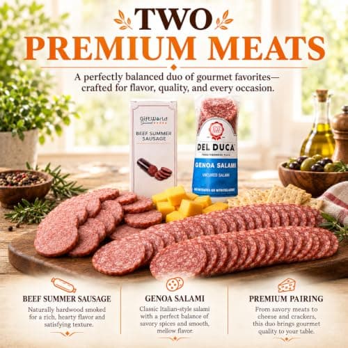 Food Gifts for Men, Meat Sampler For Men, Tailgating, Business, Congratulations, Care Packages, Thanksgiving & Holiday Gifts Charcuterie Meat and Cheese Gift Basket, Charcuterie Board Food Items B09TZ6BMRD