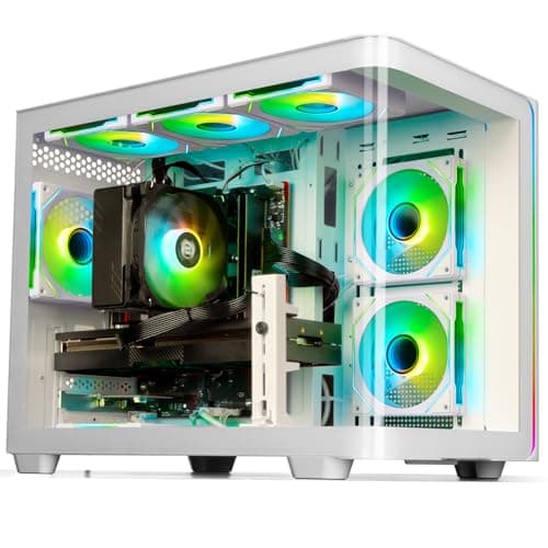 LXZ Gaming PC Desktop - Ryzen 7 9700X, Radeon RX 9060 XT 16GB, 32GB DDR5 RAM, 2TB NVMe 4.0 SSD, 850W PSU - Ready for 1440p & 4K 8K Gaming, VR, and Streaming Tower Computer (White)