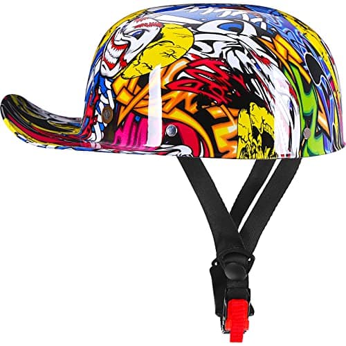 Yesmotor Baseball Style Cap Retro Motorcycle Helmet Unisex-Adult - DOT Approved