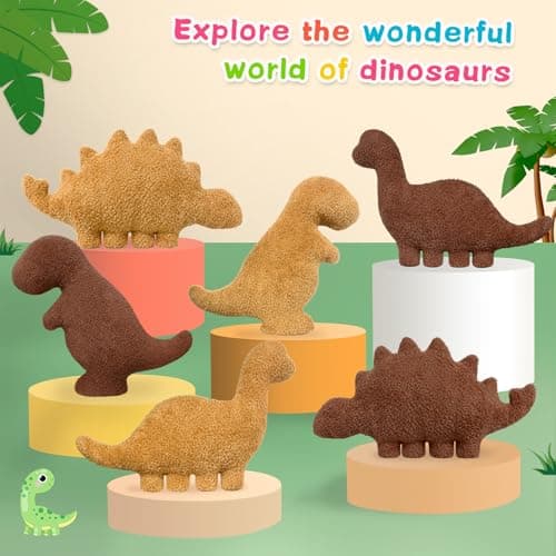 Dino Nuggets Pillow Plush, Dinosaur Chicken Plush Nuggets Pillow for Funny Birthday Gifts, Cute Funny Stuffed Animals for Boy and Girl, Dinosaur Gifts for Kids Teens and Adults (Tyran Rex, Small) B0CT2MFJ23