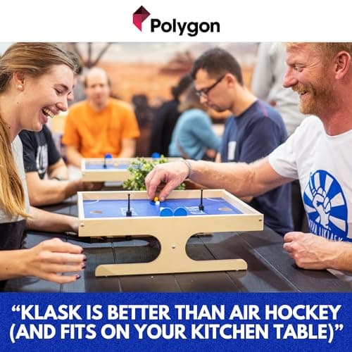 KLASK: The Magnetic Award-Winning Party Game of Skill - for Kids and Adults of All Ages That’s Half Foosball, Half Air Hockey