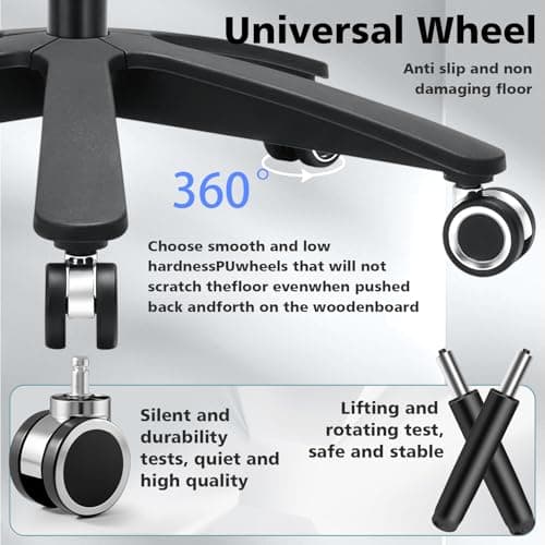 600lbs Big and Tall Office Chair, Heavy Duty Executive Desk Chair for Heavy People, Extra Wide PU Leather Computer Chair with 4" Adjustable Headrest & Air Lumbar Support