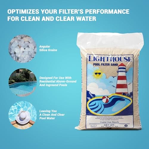 U.S. Silica 50 Pound Pool Filter Sand, Safe and Odorless Crystalline Silica Filtration Media for Swimming Pool Systems Maintenance