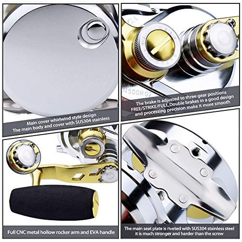 PROBEROS Conventional Reel Trolling Reels - Lever Drag Deep Sea Ocean Big Game Offshore Jigging Fishing Reels