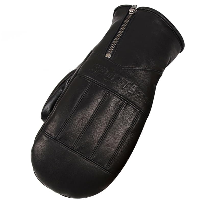 Harssidanzar Winter Leather Ski Mittens Goatskin Thermal Waterproof Snowboarding Gloves for Men Women KM065US