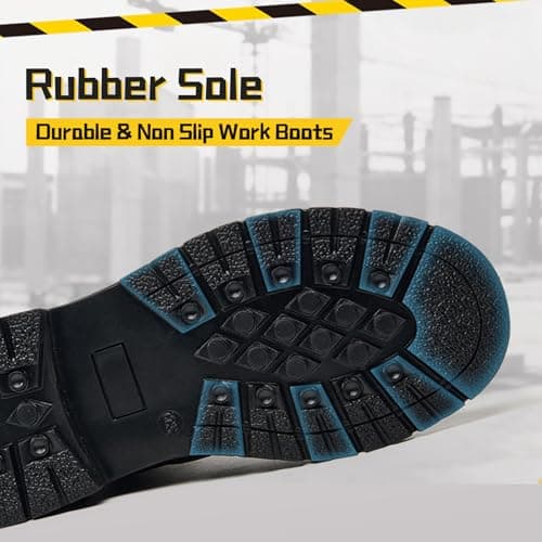 ZBVB Unisex-Adults Steel Toe Chelsea Boots, Men's Industrial Construction Shoes, Waterproof, Lightweight, Comfortable, Non-slip Safety Boots