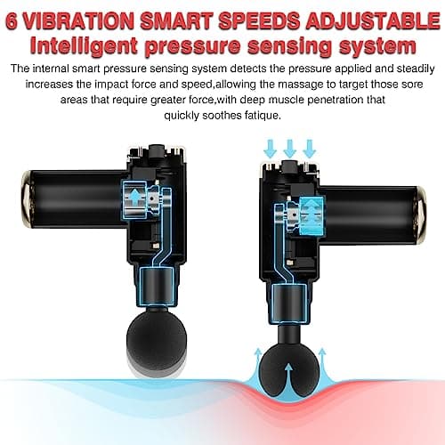 cotsoco Massage Gun Deep Tissue for Pain Relief with 4 Massage Heads & 6 Speeds, Electric Mini Handheld Body Massager for Any Pain Relief, Best Gifts for Men and Mom B0CP3K8G9X
