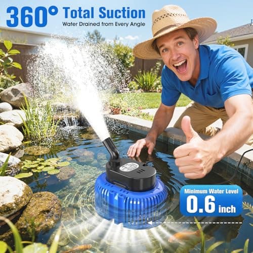 Pool Cover Pump above Ground, Submersible Water Sump Pump Swimming Water Removal Pumps,Submersible Pump for Pool Draining,Pool Pump 16FT Drainage Hose,25 FT Extra Long Power Cord, 850 GPH,4 Adapters