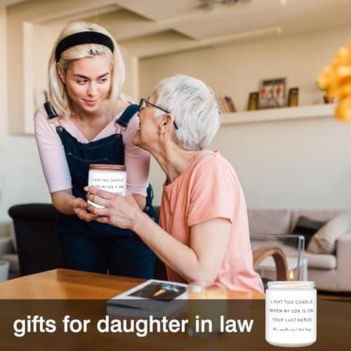 Homsolver Daughter in Law Gifts, Birthday Christmas Anniversary Wedding Gifts for Daughter from Mother Father in Law, Funny Sons Girlfriend, Future Daughter-in-Law Lavender Candle Gift from Mom Dad
