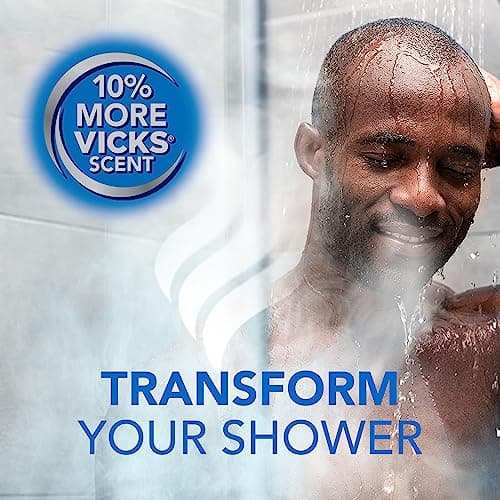 Vicks, VapoShower Plus, Shower Steamers, Eucalyptus Shower Steamer & Menthol Scent, Clean Dissolving Vapor Shower Tablets, Aromatherapy Shower Steamer & Shower Bombs, 12 count