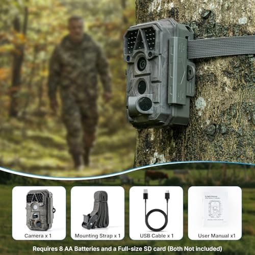 P70 (Non-Cellular,Non-WiFi) Trail Camera, 64MP 1296p, Game Cameras with No-Glow IR Night Vision, Motion Activated, Waterproof for Wildlife Deer Cams, Hunting