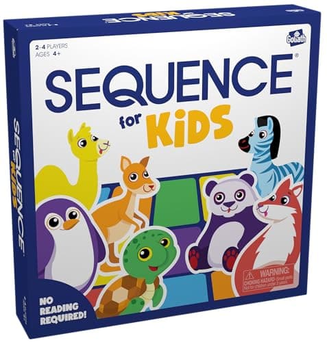 Jax SEQUENCE for Kids -- The 'No Reading Required' Strategy Game by Jax and Goliath, Multi Color, 11 inches (2-4 players) (Packaging May Vary)