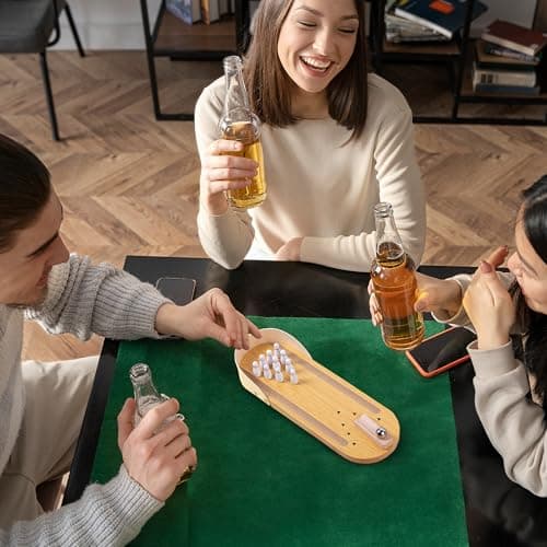 Mini Bowling White Elephant Gifts for Adults Useful Stocking Stuffers for Teens Adults for Men Women Who Have Everything Teens Boys Table Top Set Wooden Desktop Tiny Bowling Fun Gag