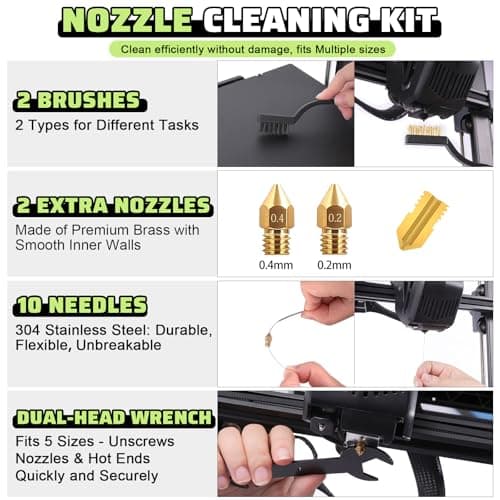 3D Printer Tools Kit, 34pcs 3D Printer Accessories for All FDM/SLA Printers Includes Nozzle Cleaning, Removal Scrapers, Finishing Tools, 5 Types of Files,Brushes, Wire Cutter, Engraving Knife
