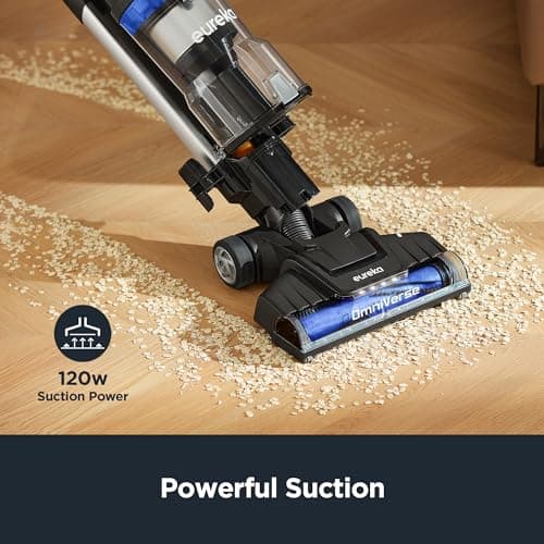 Eureka Pet Upright Vacuum Cleaner for Carpet and Hard Floor, Powerful Bagless Vacuum Cleaner for Home with HEPA Filter and Pet Tool, OmniVerse NEU801BL with QuickShift Technology, Blue
