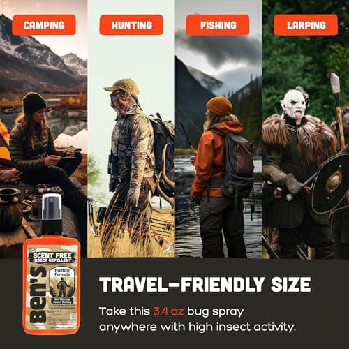 Ben's Hunting Formula - Tick & Mosquito Repellent for Up to 12 Hours of Protection - 20% Picaridin Bug Spray with Pump Spray - Sweat-Resistant - 3.4 oz (3 Pack)