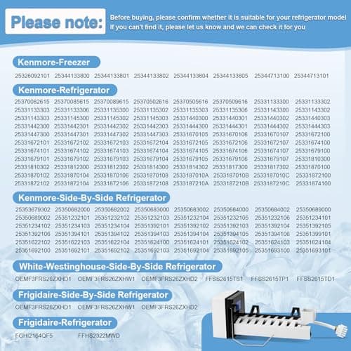 241798231 241798224 241798211 Ice Maker Replacement, Compatible with Frigidaire Electrolux Kenmore Refrigerators, Replaces 241642511, 241642501 and 241798201 Ice Maker Assembly (Not Universal)