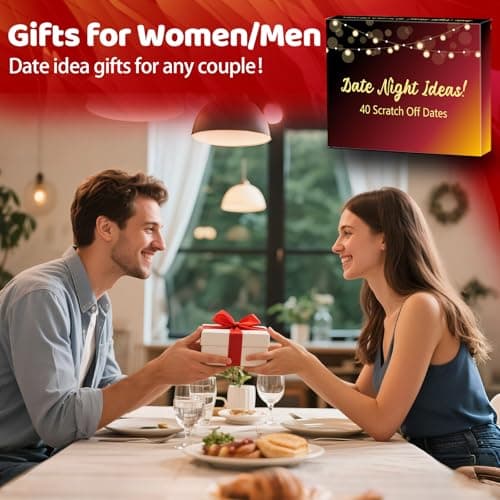 Christmas Romantic Gifts for Boyfriend Girlfriend,40 Scratch Off Date Night Ideas Card Games,Anniversary Couple Mens Gifts for Him,Her,Women,Men,Wife,Husband,Valentines Day,Wedding,Engagement