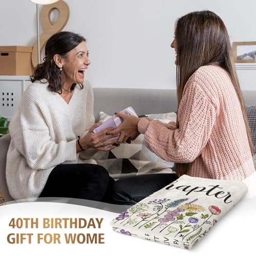 40 Year Old Birthday Gifts for Women, Friend, Sister, Mom, 1986 Bday Gift, Turning 40 Throw Blankets 50'' x 60'' Afterprints 40th Birthday Gifts Women, Chapter 40 Blanket Gift for Her B0F9W9BDSL